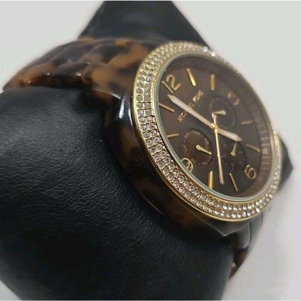 Michael Kors-MK5086 Boyfriend Gold/Tortoise Shell Women's Watch New Battery W120 - Picture 2 of 9